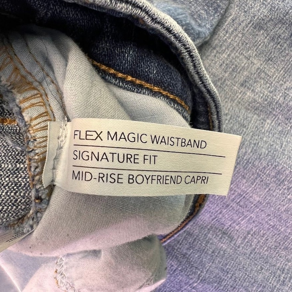 Lane Bryant Capri Jeans Womens Plus Size 28 Blue Flex Magic Waistband Boyfriend - Picture 3 of 7